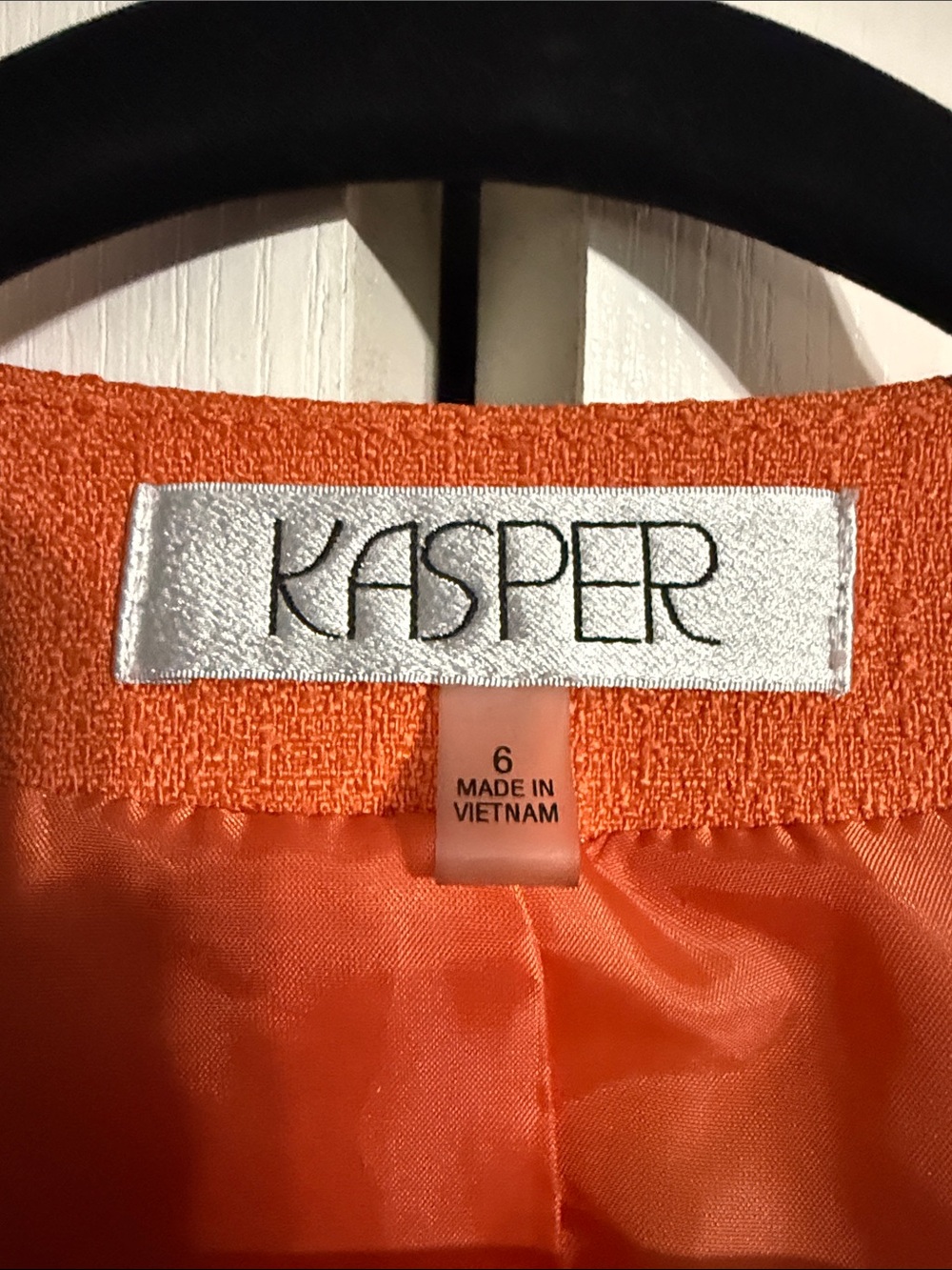 Kasper Orange Open-Front Textured Skirt Suit - Picture 2 of 12
